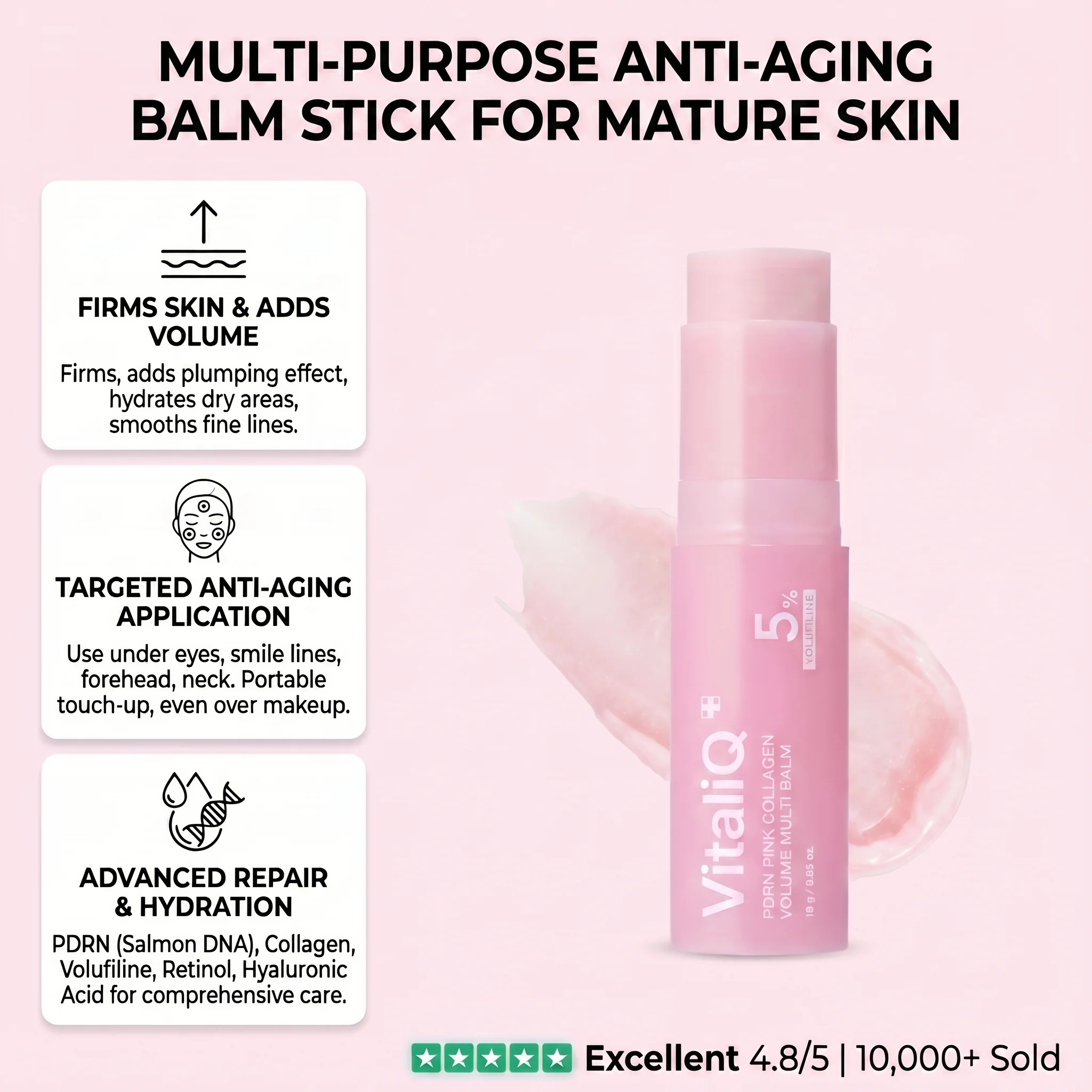 NEW PDRN Pink Collagen Balm : 5% Volufiline + NAD - Image 2
